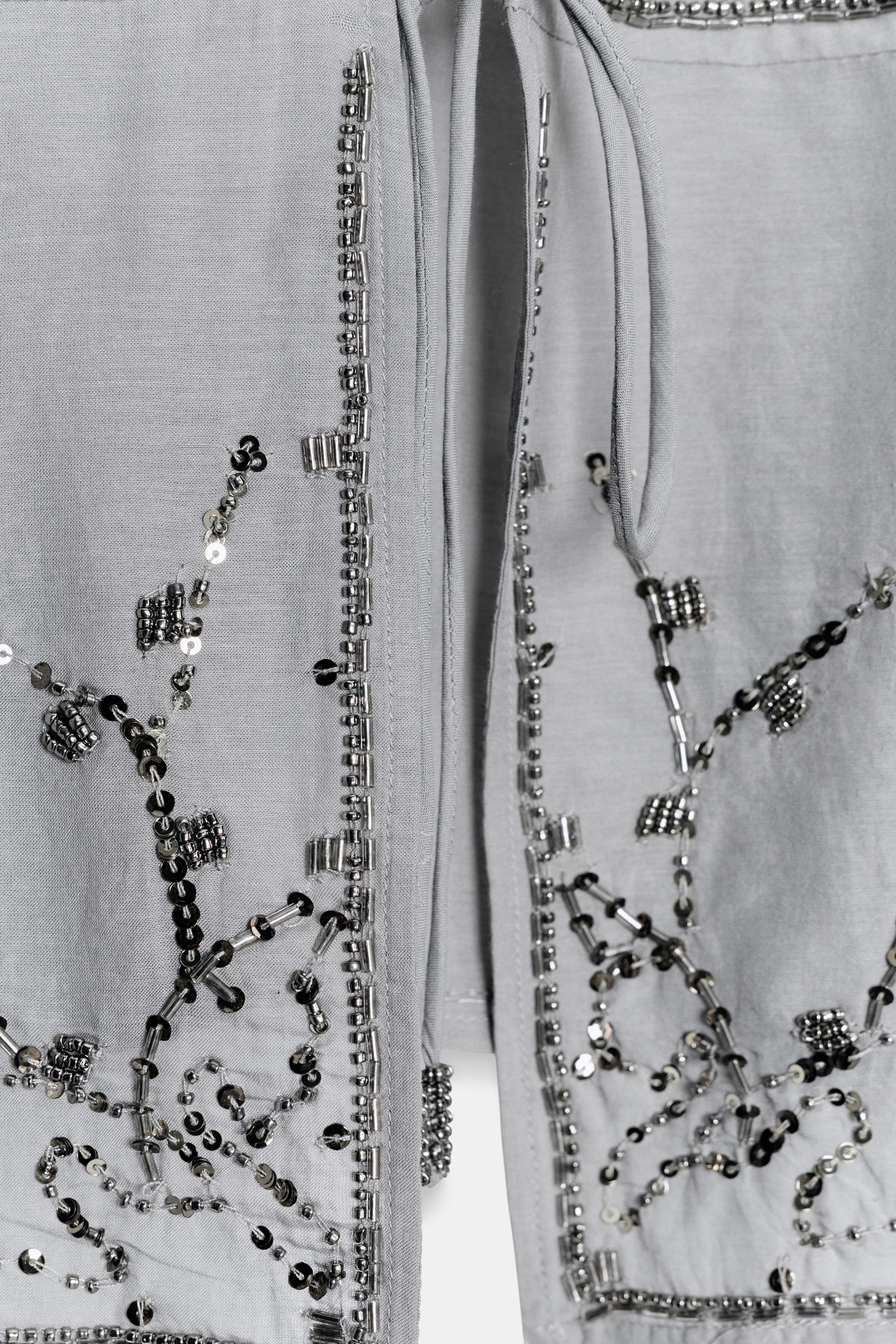 BEADED TIE-FRONT CAMISOLE